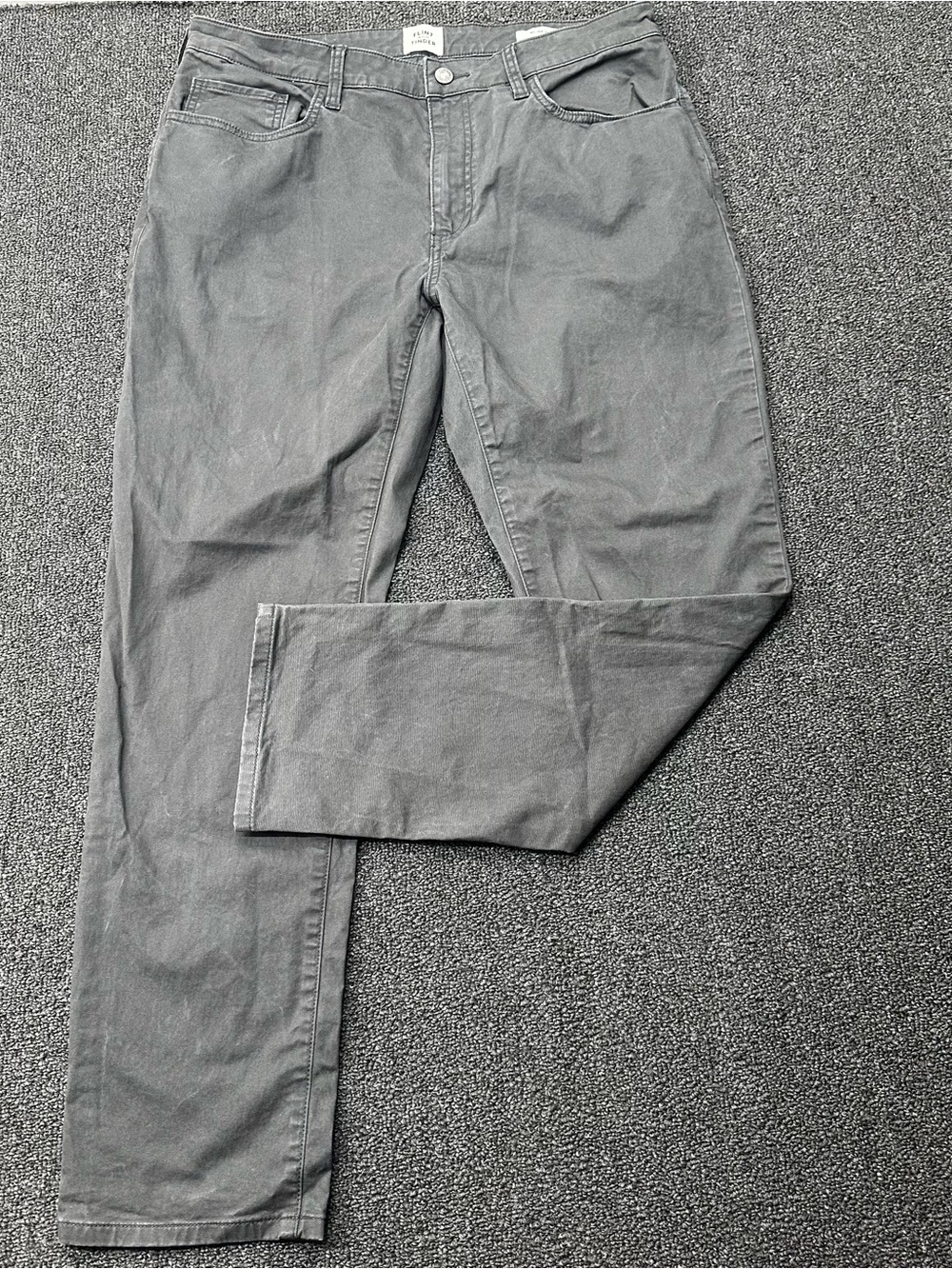 Flint And Tinder Pants Mens 34x30 Gray 365 Pant Slim Fit Stretch Chino 5 Pocket